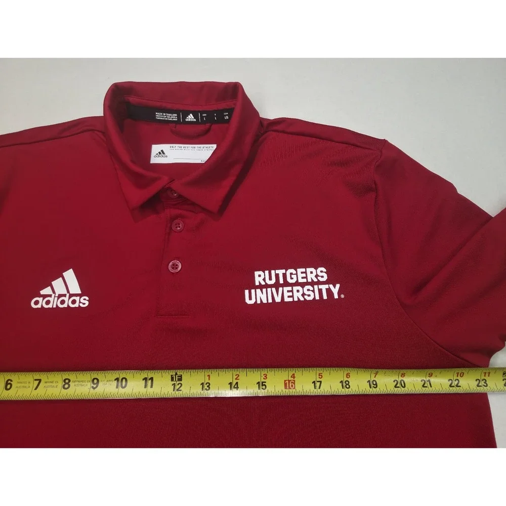 Adidas Polo Shirt Mens L Rutgers Scarlet Knights Team‎ Issue Golf Limited Use